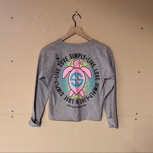 NWT Simply Southern Cropped Gray Long Sleeve Tee